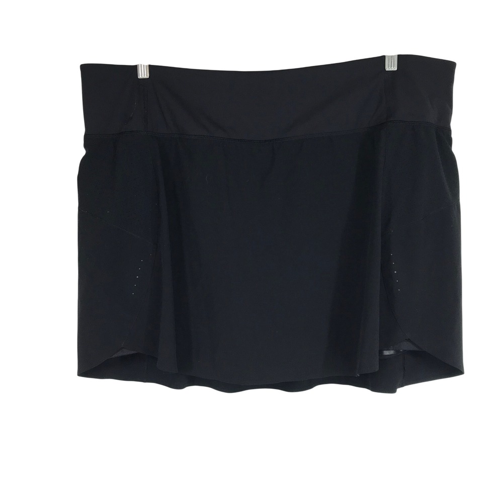 Athleta Run With It Skort Black Plus Size 3X Active Running Tennis Skirt Pocket